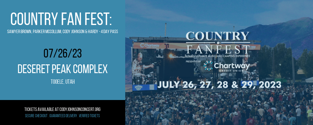 Country Fan Fest: Sawyer Brown, Parker McCollum, Cody Johnson & Hardy - 4 Day Pass at Cody Johnson Concert Tickets tickets Country Fan Fest: Sawyer Brown, Parker McCollum, Cody Johnson & Hardy - 4 Day Pass at Cody Johnson Concert Tickets